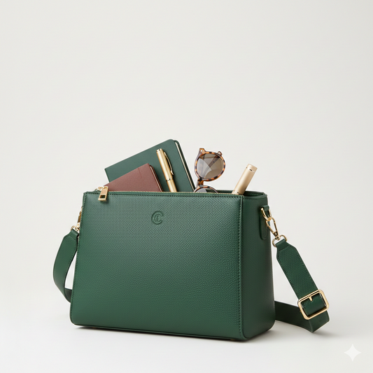 Chic Everyday Carryall - Women's Faux Leather Handbag