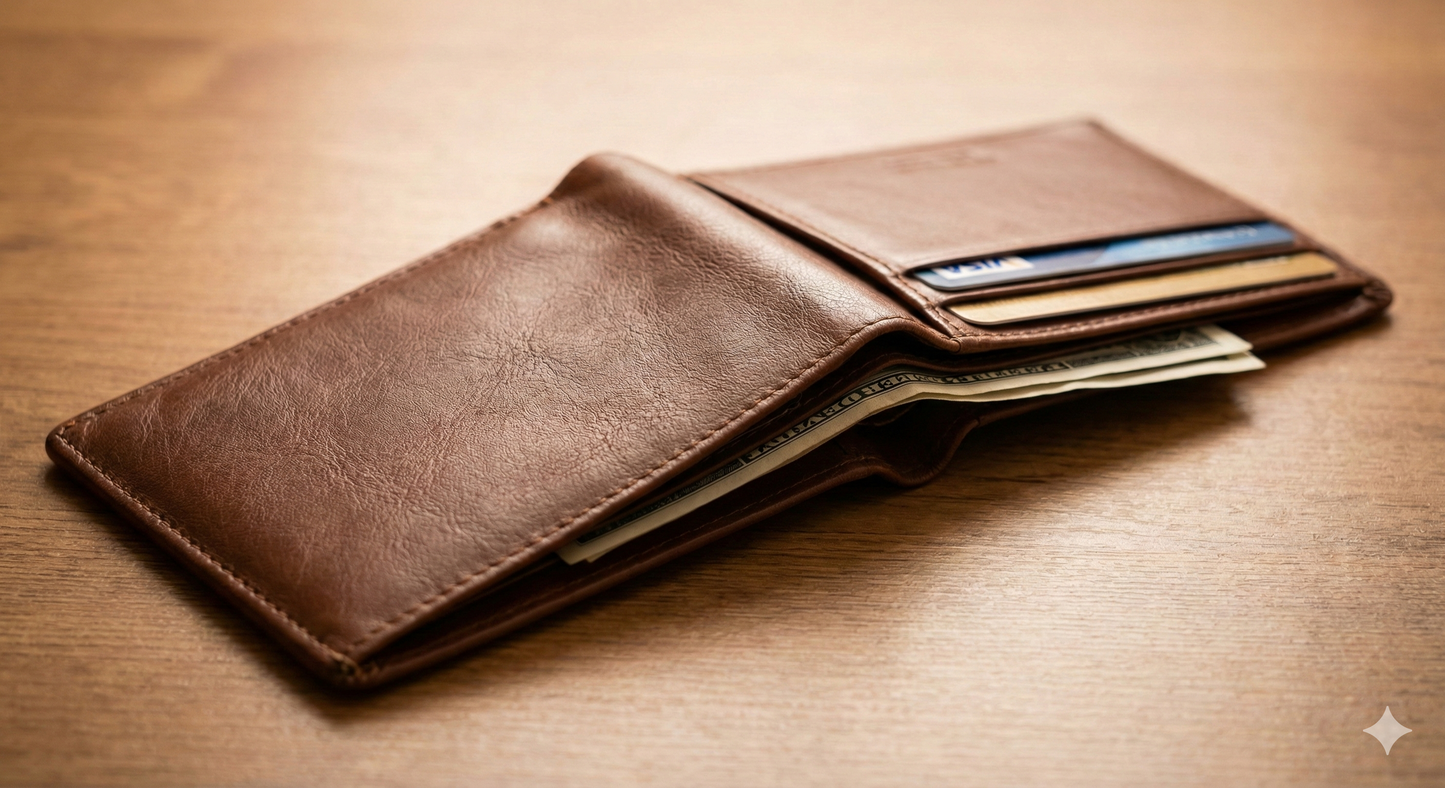 The Heritage Bifold: RFID-Blocking Vintage Leather Wallet