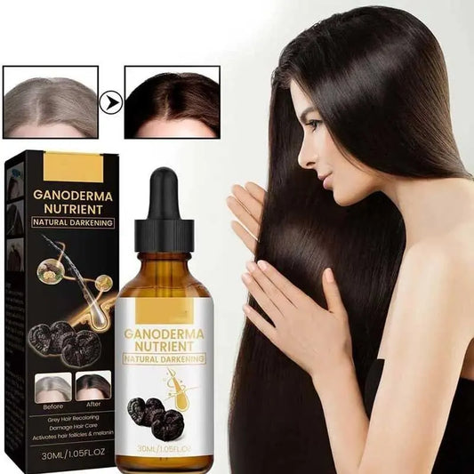 Anti greying Hair Serum Black Ganoderma Lucidum Black Hair Solutions 30ml dubabuy