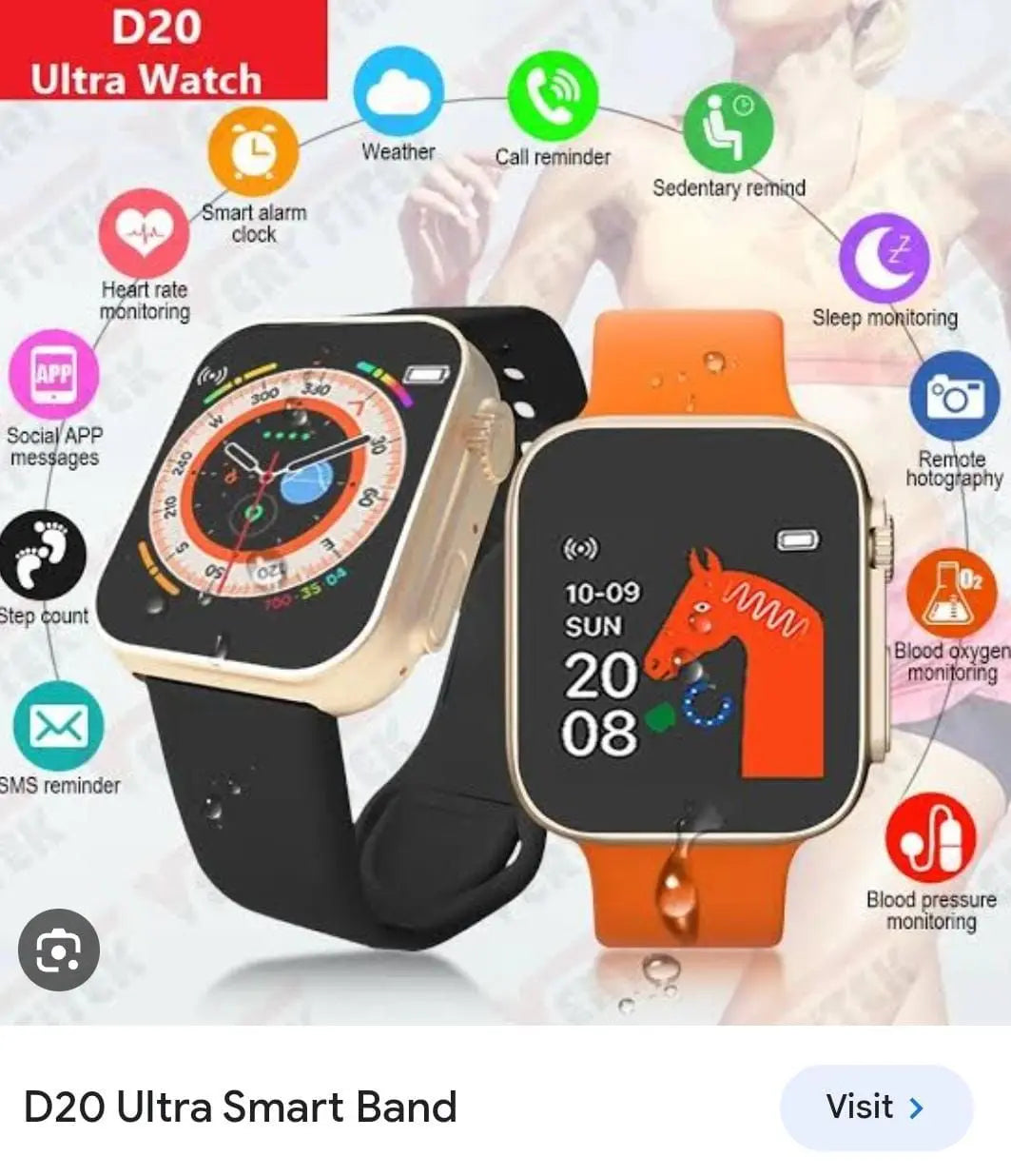 D20 Ultra Smart Notify Watch dubabuy
