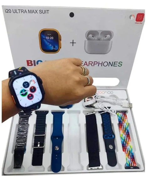 I20 Ultra Max Smartwatch 10-in-1 Bundle with AirPods dubabuy