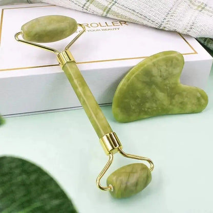 Jade Roller & Gua Sha Set – Natural Facial Massager for Skin Care & Anti-Aging dubabuy